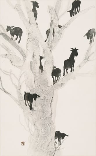 Liquid Drawing-Study on Tree 8210 · Ink on Paper · 38x61cm · 2019 · Liquid Drawing-Study on Tree 8210 · Ink on Paper