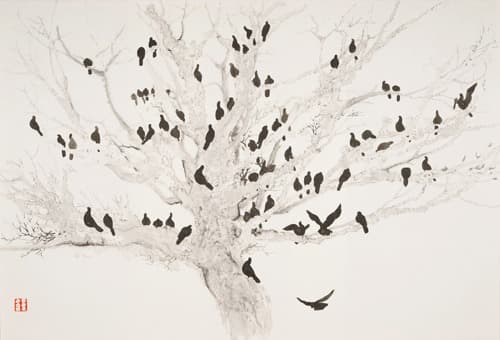 Liquid Drawing-Study on Tree 8168 · Ink on Paper · 143x97cm · 2019 · Liquid Drawing-Study on Tree 8168 · Ink on Paper