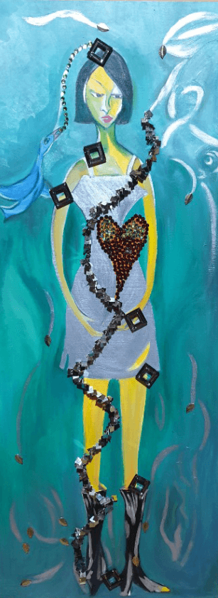 파괴 · oil on canvas · 100x40cm · 2019 · Destruction · oil on canvas