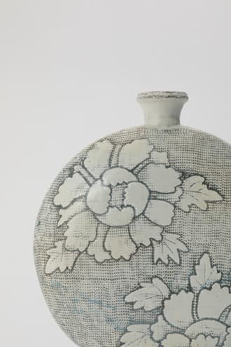 분청인화모란문편병3 · Detail · Buncheong celadon3 · Detail