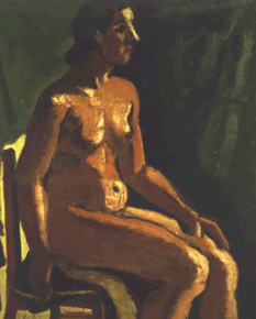 여인상 · 캔버스에 유채 · 90X70cm · 1935 · Statue Feminine · Oil on canvas