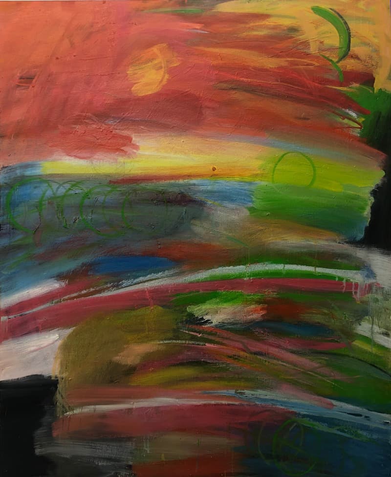 왼쪽으로 던지는 사람-2 · 캔버스에 유채 · 163.8x130cm · 2019 · A man throwing to the left-2 · oil on cnavas