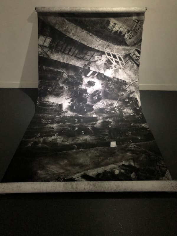 Drawing(U-shape) · Conte on Paper · 300x150cm · 2018 · Drawing(U-shape) · Conte on Paper