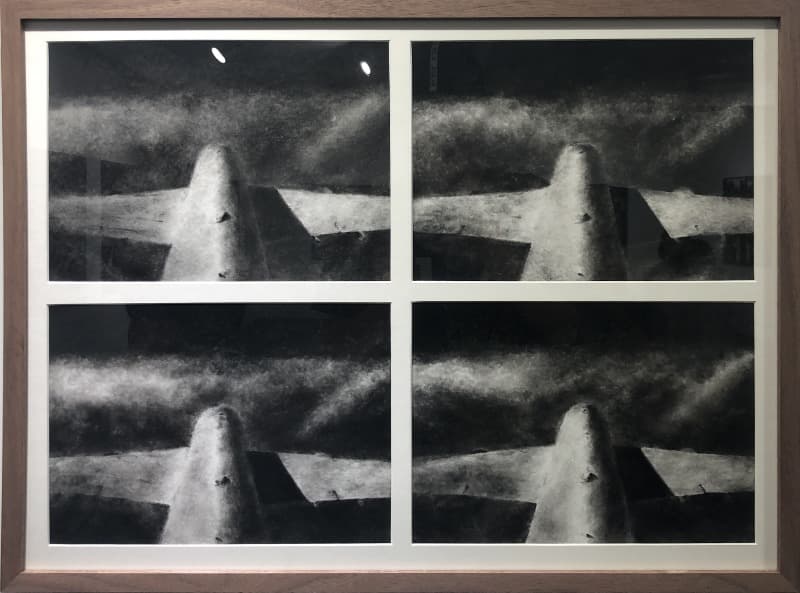 Flying · Conte on Paper · 47.5x64.5cm · 2019 · Flying · Conte on Paper