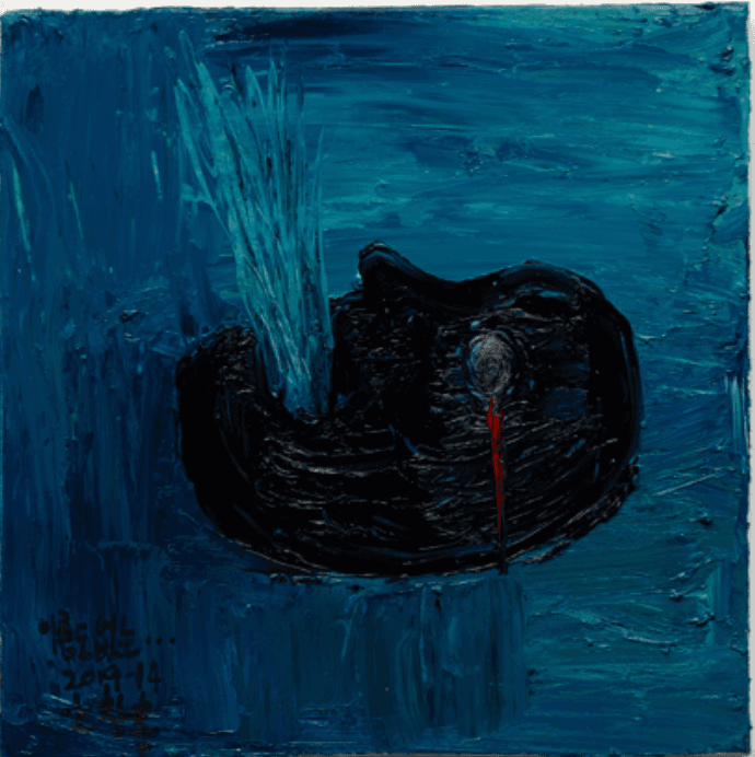 Sad Evaporation 2019-14 · 캔버스에 유채 · 38×38cm · 2019 · Sad Evaporation 2019-14 · oil on canvas