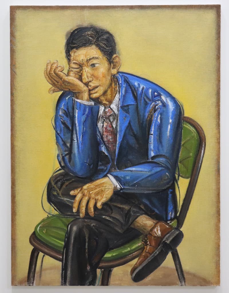 면접대기실의대기자 · oil on canvas · 130x97cm · 2018 · A waiting interviewer · oil on canvas