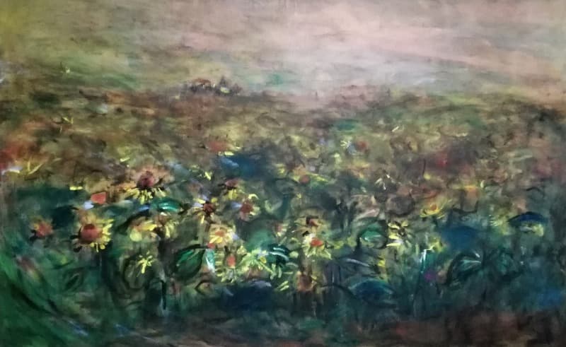 ひまわりの丘 · Oil painting · 1167×727cm · Sunflower hill · Oil painting