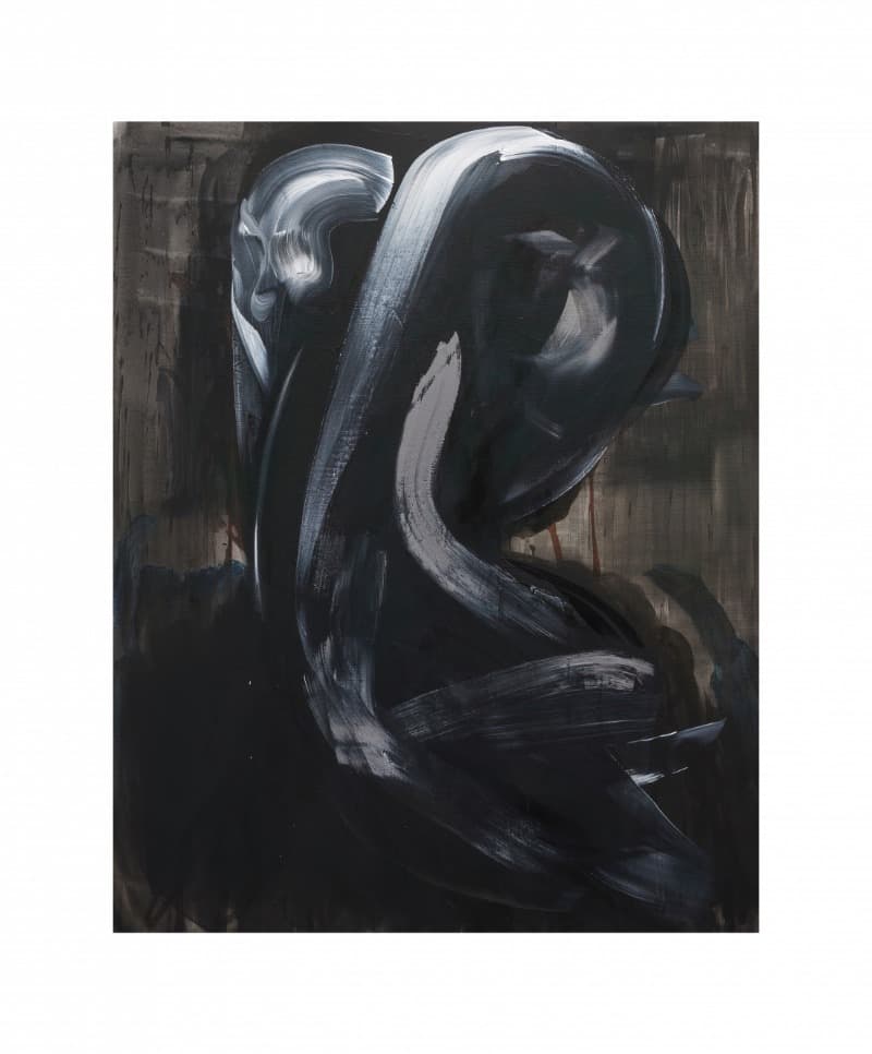 돌아선 남자(The Man who Turned Around) (※그 남자가 돌아섰다고 포기한 것은 아니다.) · Acrylic on Canvas · 162x130cm · 2019 · The Man who Turned Around · Acrylic on Canvas