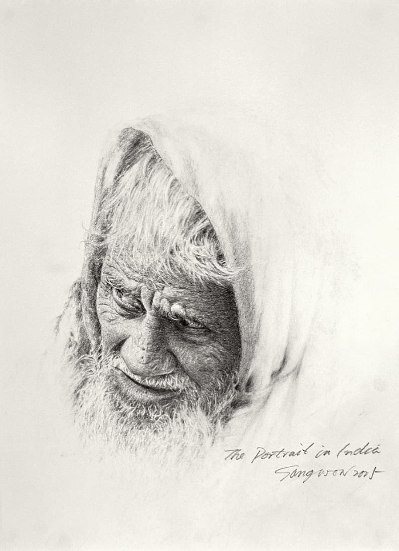 영원의 초상 소묘 · 종이위에 연필 · 2005 · The Portrait of Eternity · pencil on paper