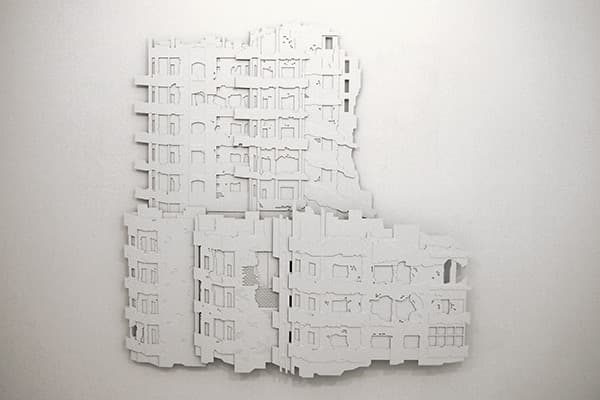 Facade-2 · stainless steel.  Paint · 159 x 156 x 7.7cm · 2019 · Facade-2 · stainless steel.  Paint
