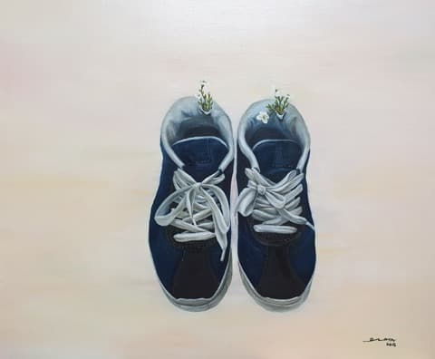 나의 낡은 운동화 · Oil on Canvas · 72.7x60.6cm · 2018 · My old sneakers · Oil on Canvas
