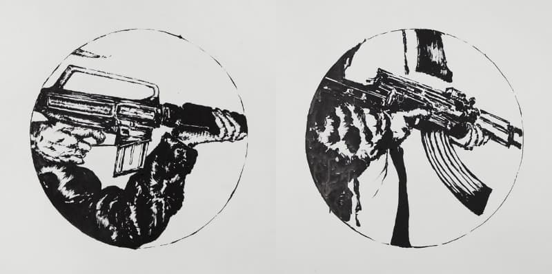 One night in Bankok-One night in Kaboul · Chinese ink on paper · 90 x 180cm · 2019 · One night in Bankok-One night in Kaboul · Chinese ink on paper