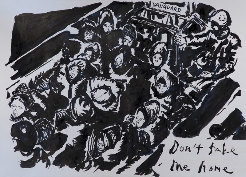 날 집에 데려 가지마_소말리아 해_인도양 · Chinese ink on paper · 54 x 39cm · 2019 · Don't take me home_Somali sea_Indian ocean · Chinese ink on paper