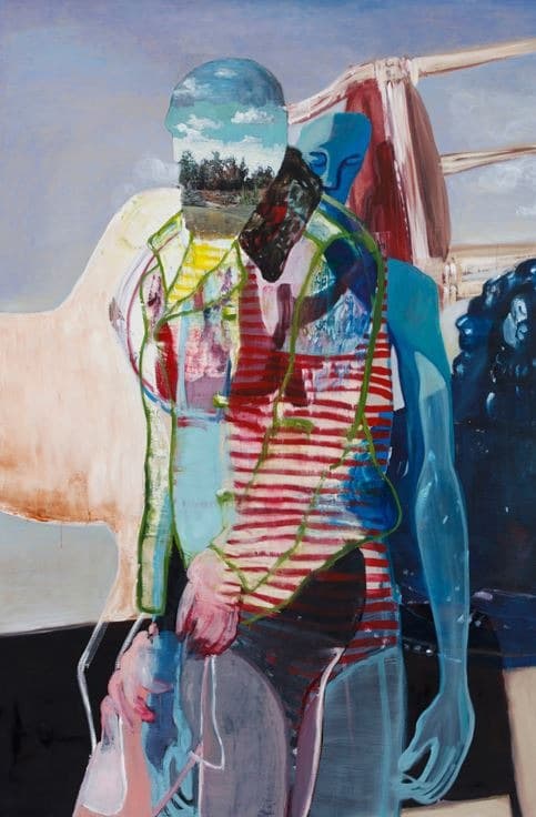 Man with a Landscapehead · 리넨에 유채 · 195×130cm · 2019 · Man with a Landscapehead