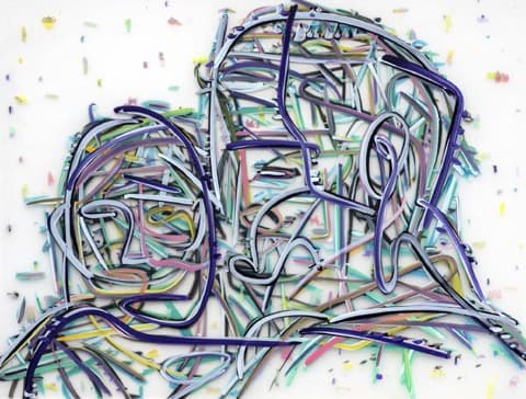 Family Landscape-푸른 부자 · 아크릴 보드에 아크릴물감 · 70x53cm · 2019 · Family Landscape · Acrylic on Board