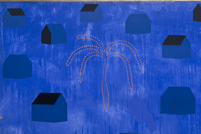 마을 풍경 · Acrylic on canvas · 115x148.5cm · 2000 · Village Landscape · Acrylic on canvas