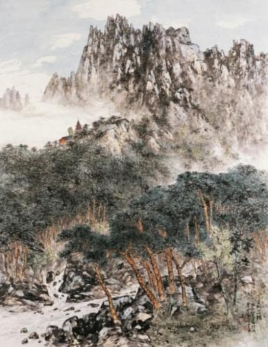 금강 한지에 수묵담채 · 167x132cm · 2008