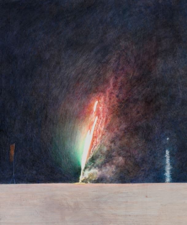 불꽃놀이Ⅱ · 종이에 아크릴채색 · 80×65cm · 2019 · Fireworks · Acrylic on Paper