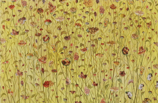 송하나 <채집> · collage. Oil on paper · 95X144cm · 2011 · Collecting · collage. Oil on paper
