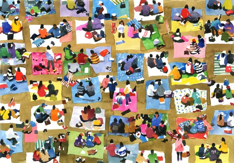 the crowd · watercolor on paper · 35.5x51cm · 2019 · the crowd · watercolor on paper