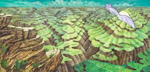 The great dessert of God · 캔버스에 아크릴채색 · 45×91cm · 2018 · The great dessert of God · Acrylic on canvas