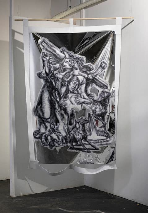 Park's memory 6 · 혼합재료(가변프레임에 은박비닐페인팅) · 168×111cm · 2019 · Park's memory 6 · Compound material