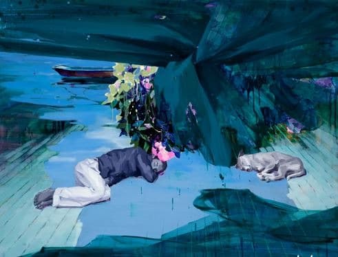그물을짜는시간 · 캔버스에 유채 · 91×116.5cm · 2016 · time to weave a net · oil on canvas