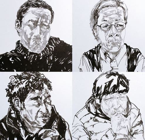 남면(男面) · 순지에 수묵 · 120×120cm · 2018 · south face