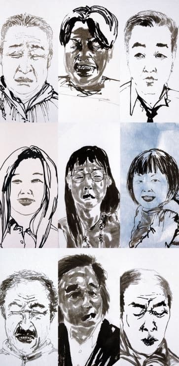 조율(調律)2 · 연선지에 수묵 · 180×90cm · 2019 · tuning 2