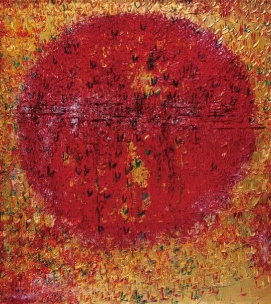 솟는 해 · Mixed media on canvas · 200x180cm · 2014 · Mixed media on canvas