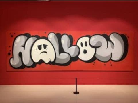 HALLOW · Acrylics and Spray on canvas and wood · 510x162cm · 2019 · HALLOW · Acrylics and Spray on canvas and wood