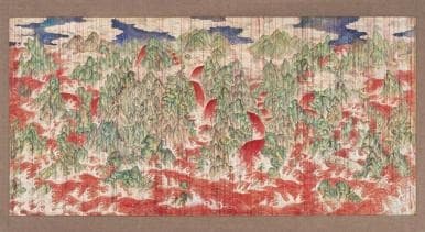 음(淫) · 한지에 옻칠, 경면주사 채색 · 90x188cm · 2014