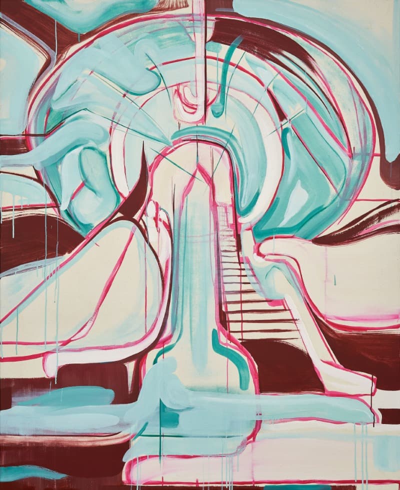 그랩 앤 런 · 캔버스에 수용성 유화 · 162.5x130x3cm · 2019 · Water mixable oil on canvas