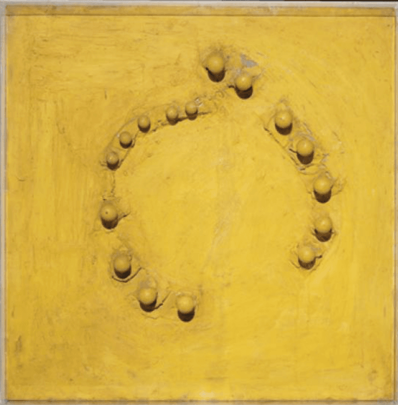 작품 62-102 · An electric bulb, oil on panel_ · 91×91cm · 1962 · An electric bulb, oil on panel_