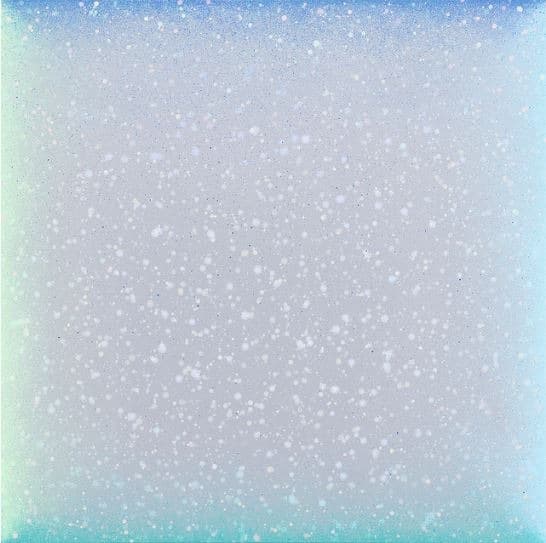 Dew Shadow (spectrum) #04 · Acrylic on silver paint canvas · 97 × 97 cm · 2019 · Dew Shadow (spectrum) #04 · Acrylic on silver paint canvas