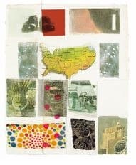 Untitled · work on paper, solvent transfer, fabric, and pencil on paper · 23" × 18 inches · 1983 · Untitled · work on paper, solvent transfer, fabric, and pencil on paper