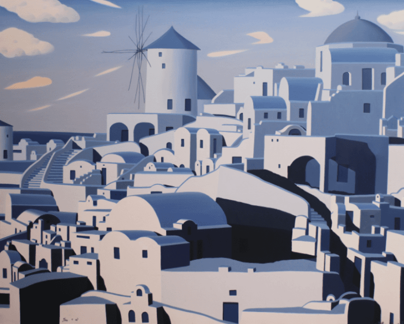 노태웅 - 산토리니 · oil on canvas · 227.3x181.8cm · 2017 · Santorini · oil on canvas