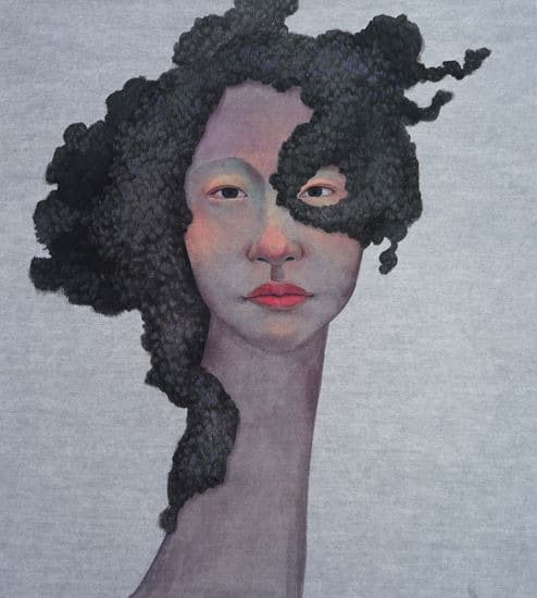갈망의 초상-잠식 · 천에 분채 · 53×45cm · 2018 · a portrait of yearning-encroach