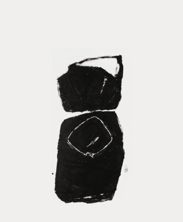 난장이 · 한지에 먹 · 142 x 72cm · 2016 · microplasia