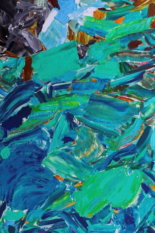 Water Blue · mixed media on canvas · 193.9x130.3cm · 2019 · Water Blue · mixed media on canvas