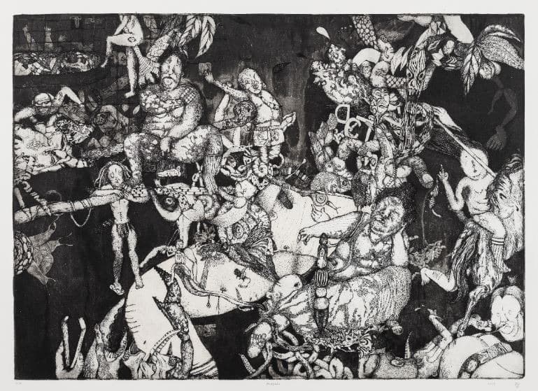 Amazones · etching, aquatint on paper · 2014 · Amazones · etching, aquatint on paper