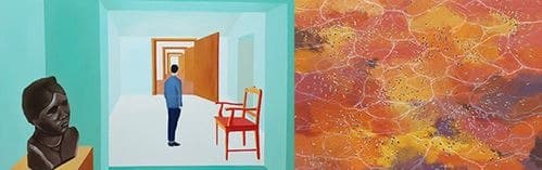 (왼)권재희,문 · (오)윤지영,방황 · 전시작품 중 일부 · Door · Wander