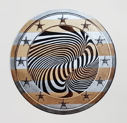 공존2 · 비단에 수묵채색과 혼합재료 · 50x50cm · 2019 · Coexistence 2