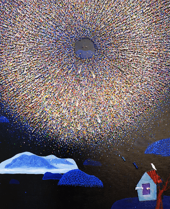 Fiseed1938 · mixed materials on canvas · 90.9 × 72.7 cm · 2019 · Fiseed1938 · mixed materials on canvas