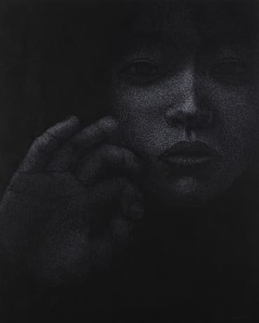 어떤 기록 · 장지, 먹, 수정테이프, 콘테 · 130x162cm · 2019 · the Record