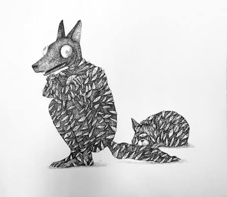 친구 · Pen on Paper · 53.0x45.5cm · 2018 · Friend · Pen on Paper