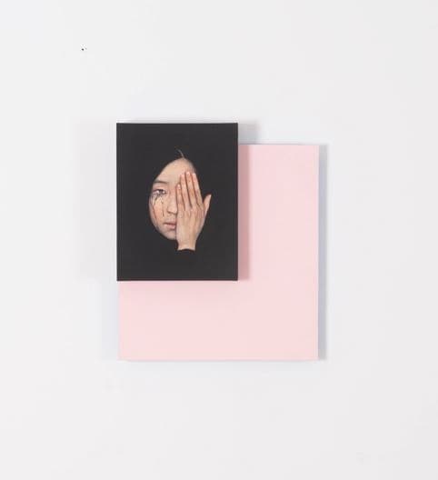 이정배×이진주_옅은 분홍과 벽 · 옅은 분홍과 벽_레진에 우테탄 컬러, 천에 채색 · 52×46.5cm · 2019 · Pale pink and Wall