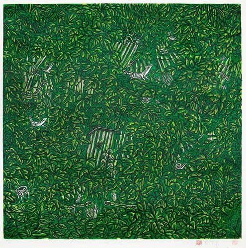 숲 2_Ed. 6 / A.P 1 · 소멸다색목판 · 92×92cm · 2017
