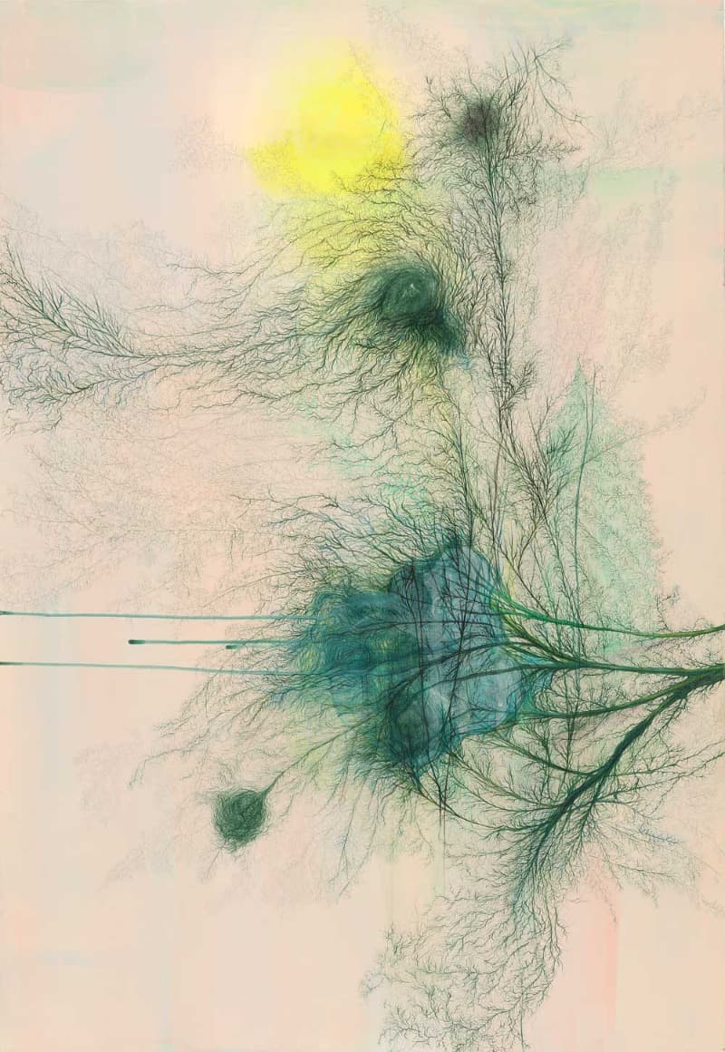 Far from everything else · Colored pencil and acrylic on paper · 112x77cm · 2019 · Far from everything else · Colored pencil and acrylic on paper