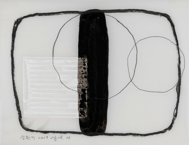 16 · mixed media on polyester film · 22X28cm · 2019 · 16 · mixed media on polyester film